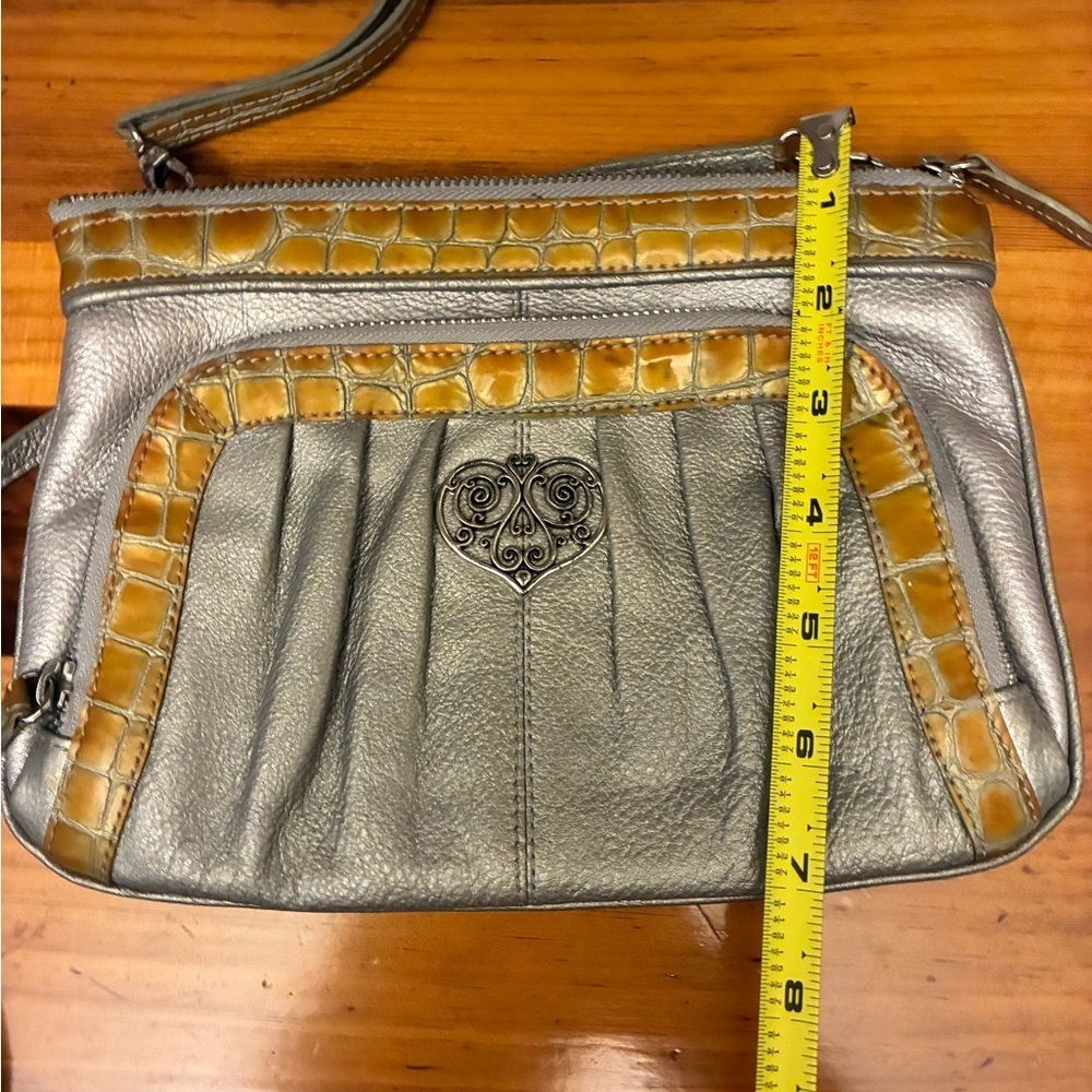 Brighton Silver and Gold Crossbody Bag Good Pre Owned Condition - Picture 3 of 13